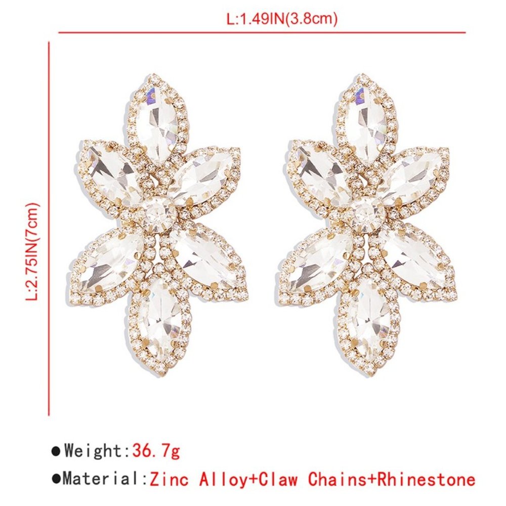Prom Statement Rhinestone Earrings - NWT - Picture 2 of 3